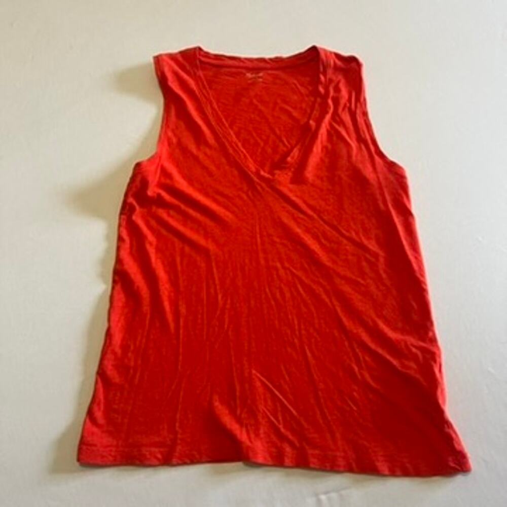 Madewell | Bright Coral Red V-Neck Muscle Tank Top - S
